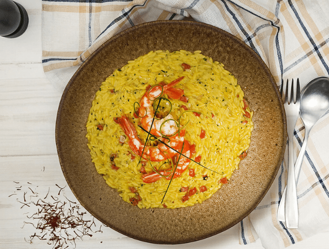 Risotto con Gamberi e Zafferano