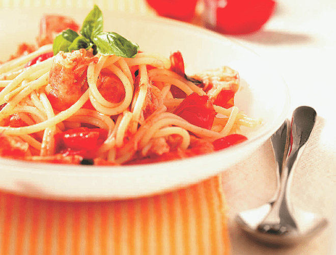 Linguine con Gamberi e pendolini