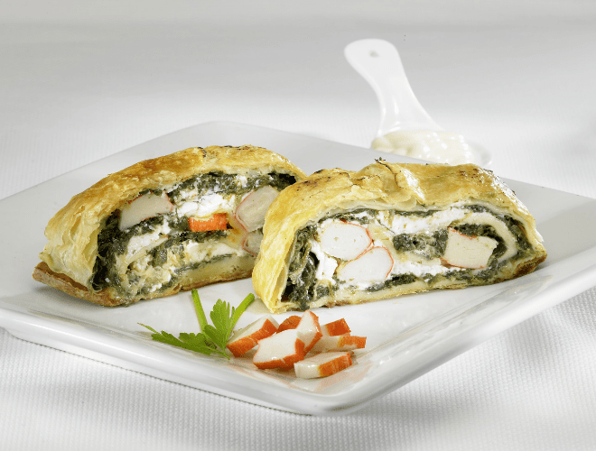 Strudel di surimi e spinaci