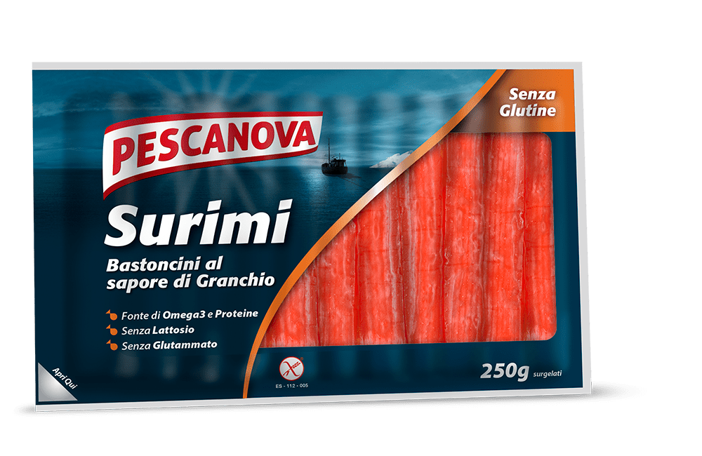 bastoncini di surimi al sapore di granchio pescanova in confezione da 250g