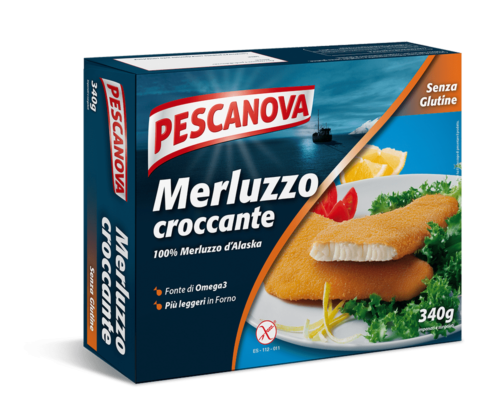 merluzzo impanato senza glutine Pescanova in confezione da 340g
