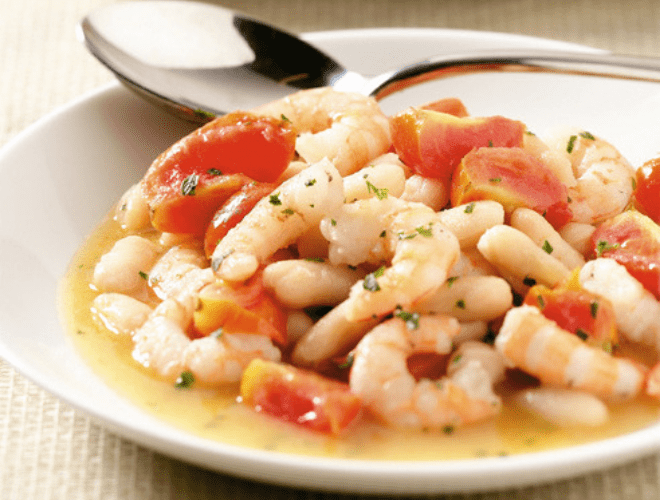 Guazzetto di gamberi e fagioli