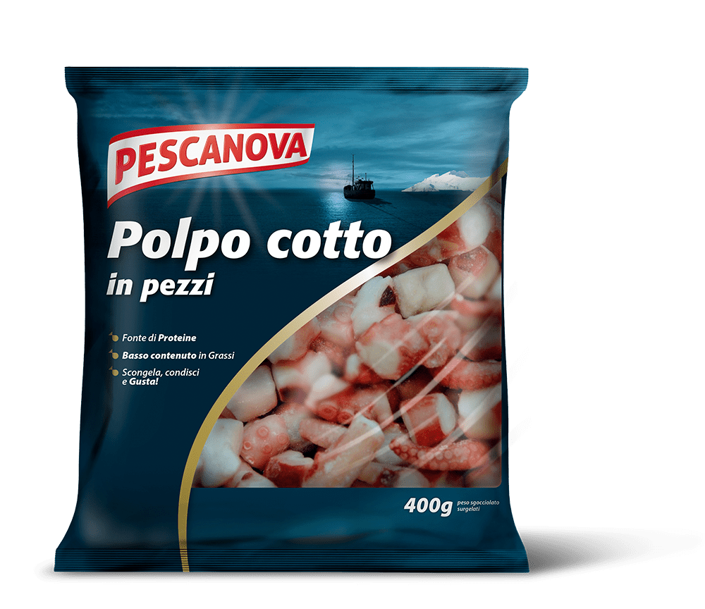 polpo precotto in pezzi pescanova in confezione da 400g