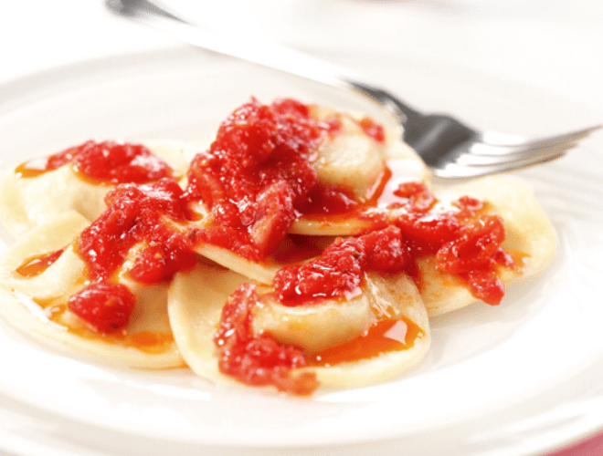 Ravioli di merluzzo al pomodoro