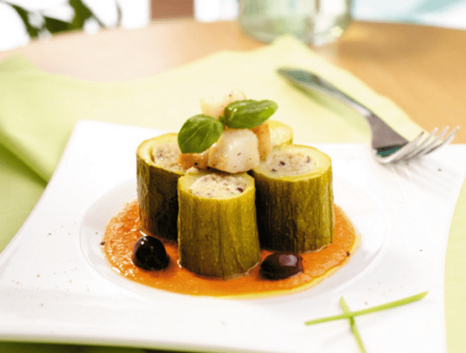 Zucchine ripiene di merluzzo